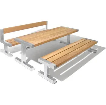 Zahradní lavice HTI Zahradní set Vincent KA-P1019 Délka latí: 1500 mm, Typ ukotvení: klasické (šrouby), Barva konstrukce: šedá komaxit (RAL 7016)