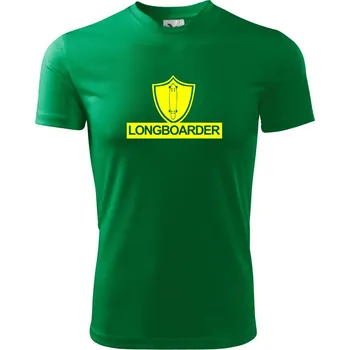 Pánské tričko Longboarder logo - Pánské triko Fantasy sportovní (dresovina) - 2XL ( Středně zelená )
