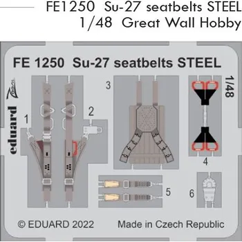 Plastikový model Eduard 1/48 Su-27 seatbelts STEEL (GREAT WALL HOBBY)