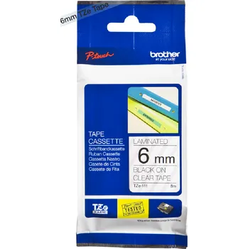 Pásek do tiskárny Páska Brother TZ-111 - originální (Černý tisk/průsvitný podklad)