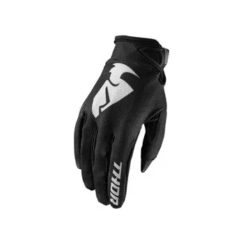 Moto rukavice Dětské Mx Rukavice Thor Sector Black, Velikost XS