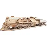 Ugears 3D dřevěné mechanické puzzle V-Express parní lokomotiva 4-6-2 s tendrem