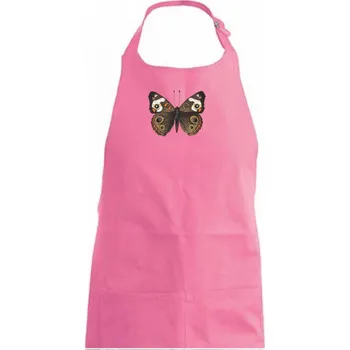 Kuchyňská zástěra Motýl motýle - Dámská zástěra na vaření - Univerzální velikost ( Růžová )