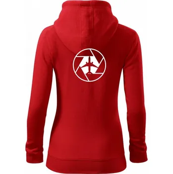 Dámská mikina Clona spotting - Dámská mikina trendy zipper s kapucí - L ( Červená )