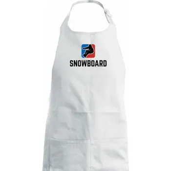 Kuchyňská zástěra Snowboard logo - Dámská zástěra na vaření - Univerzální velikost ( Bílá )