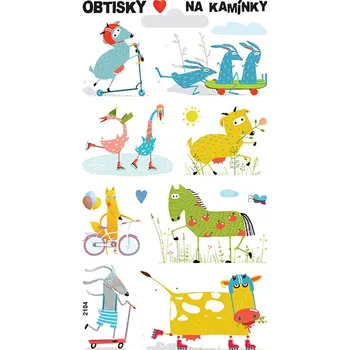 Výtvarná barva Obtisky na kamínky zvířátka jedou 9,5x17cm
