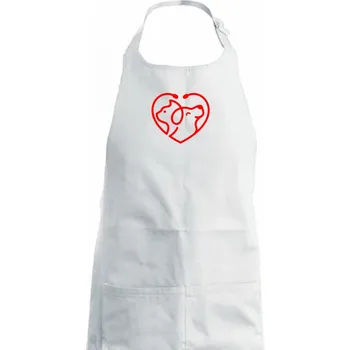 Kuchyňská zástěra Veterinář srdce - Dámská zástěra na vaření - Univerzální velikost ( Bílá )