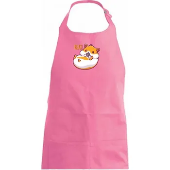 Kuchyňská zástěra Křeček relax - Dámská zástěra na vaření - Univerzální velikost ( Růžová )