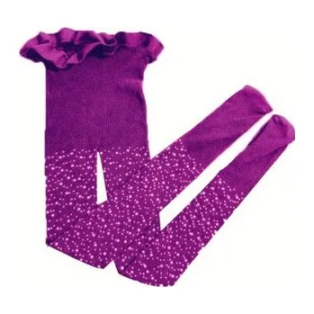 Síťované punčocháče s třpytivými kamínky Barva: Fialová