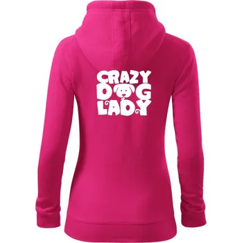 Dámská mikina Crazy dog lady - Dámská mikina trendy zipper s kapucí - XS ( Purpurová )