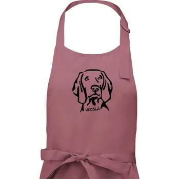 Kuchyňská zástěra Vizsla Hlava - Pánská zástěra na vaření - Univerzální velikost ( Starorůžová )