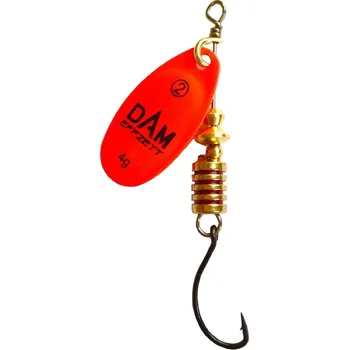 Umělá nástraha DAM EFFZETT rotační třpytka Fluo Einfachh Spinner - Red Velikost: Vel. 3, váha 6g