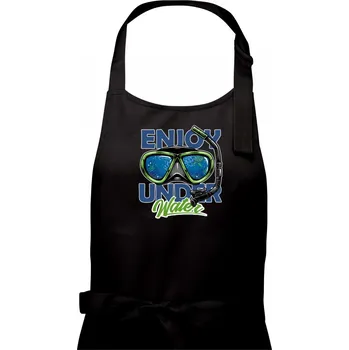 Kuchyňská zástěra Enjoy Under Water - Dámská zástěra na vaření - Univerzální velikost ( Černá )