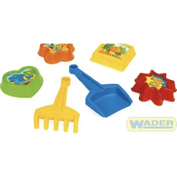 Hračka na písek WADER Formičky na písek plastový set s lopatkou a hráběmi IML 6 ks