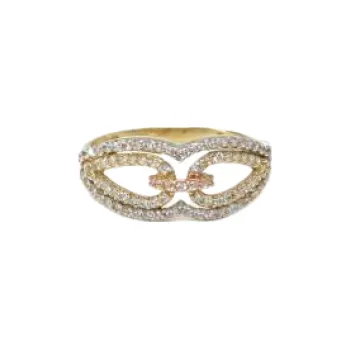 Prsten Prsten z tříbarevného zlata a zirkony Pattic AU 585/000 2,05 gr, Z426001