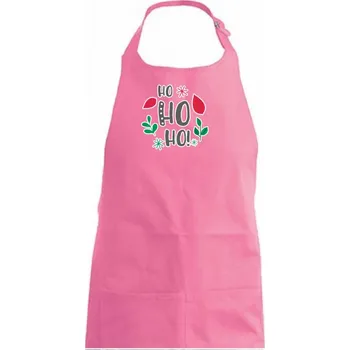 Kuchyňská zástěra Hohoho nápis - Dámská zástěra na vaření - Univerzální velikost ( Růžová )