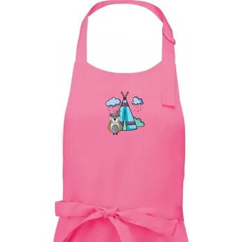 Kuchyňská zástěra Indiánská sova - Dámská zástěra na vaření - Univerzální velikost ( Růžová )