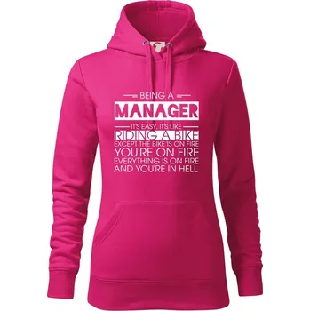 Dámská mikina Being a manager - bike - Mikina dámská Cape s kapucí - 2XL ( Purpurová )