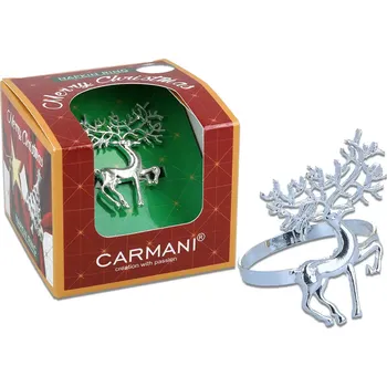 Papírový ubrousek Hanipol - Kroužek na ubrousky, Sob, stříbro - 4,5*5,5 cm