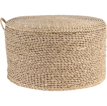 Stolička Přírodní pletený puf s háčkem - Ø 40*23 cm