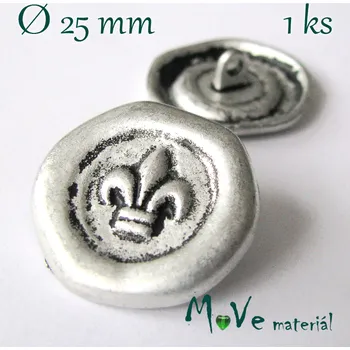 Knoflík Knoflík kovový ozdobný 25mm/1ks