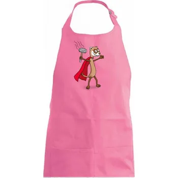 Kuchyňská zástěra Tchoř jako Thor (Hana-creative) - Dámská zástěra na vaření - Univerzální velikost ( Růžová )