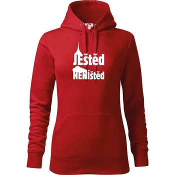 Dámská mikina Ještěd neníštěd - Mikina dámská Cape s kapucí - M ( Červená )