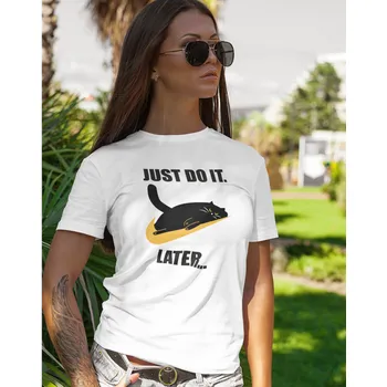 Dámské tričko Dámske tričko Just do it later, Barva Bílá, Velikost 2XL, Canvas Dámské tričko s krátkým rukávem Bezvatriko.cz 0941 - 1xc