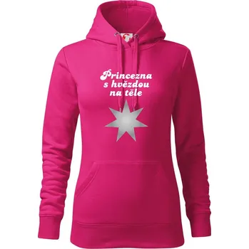 Dámská mikina Princezna s hvězdou na těle - Mikina dámská Cape s kapucí - 2XL ( Purpurová )