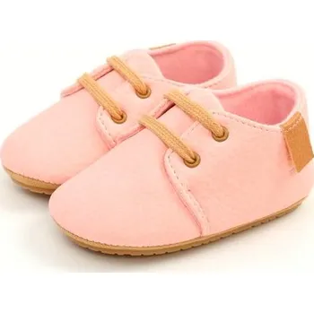 Dětská sportovní obuv Retro kožené protiskluzové capáčky Barva: Růžová, Velikost: 11 (0-6 m)