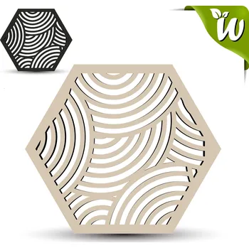 Podtácek Dřevěný podtácek - HEXAGON 5 Barva: černá