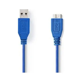 Datový kabel USB kabel | USB 3.2 Gen 1 | USB-A Zástrčka | USB Micro-B Zástrčka | 5 Gbps | Poniklované | 5.00 m | Kulatý | PVC | Modrá | Obálka