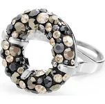 Stříbrný nápaditý prsten kruh s krystaly Swarovski Topaz (Stříbro 925/1000)