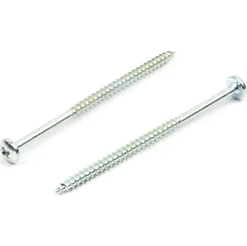 Vrut Vrut do dřeva s půlkulatou hlavou 5x100/60 zinek bílý křížová drážka PZ (Univerzální vrut, půlkulatá hlava, PZ, zinek bílý)