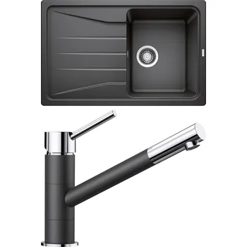Kuchyňský dřez Set Blanco 08-C 25 (dřez Sona 45 S Antracit + baterie Kano Antracit)