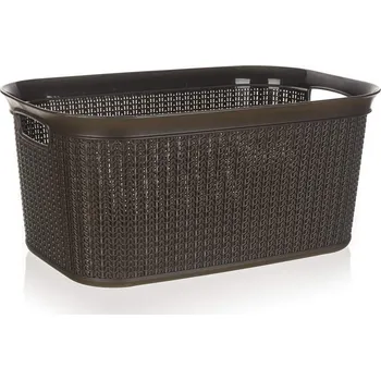 Koš na prádlo BANQUET BRILANZ Koš na prádlo ratanový 38 l, 56,6 x 36,6 x 25,5 cm, hnědý