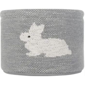 Úložný box Šedý bavlněný organizér Kindsgut Bunny, ø 16 cm ID_1419835