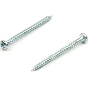 Spojovací materiál Vrut do dřeva s půlkulatou hlavou 4x45 zinek bílý křížová drážka PZ (Univerzální vrut, půlkulatá hlava, PZ, zinek bílý)