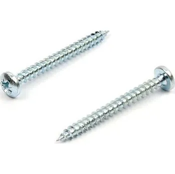 Vrut Vrut do dřeva s půlkulatou hlavou 4,5x40 zinek bílý křížová drážka PZ (Univerzální vrut, půlkulatá hlava, PZ, zinek bílý)