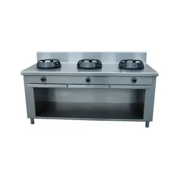 Sporák Čínský sporák plynový otevřená podestavba 3 hořáky WOK Casta