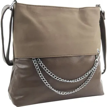 Kabelka ROSY BAG Dámská crossbody kabelka se řetízkem NH8146 šedohnědá