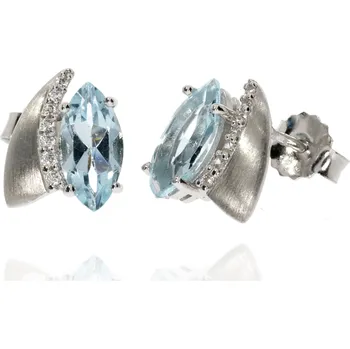 Náušnice Zlatnictví Helios Náušnice s Topazem a zirkony B49998