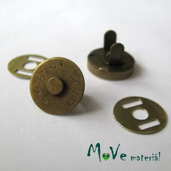 Zapínání magnet 14mm, staromosaz, 1kus