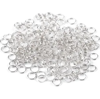 Přívěsek Spojovací kroužek dvojitý Ø6 mm, barva 7 stříbrná střední