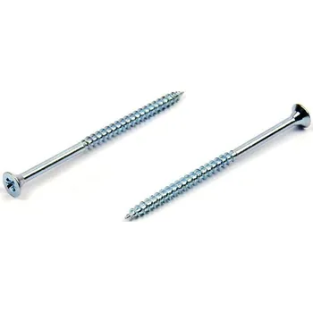Vrut Univerzální vrut do dřeva 3x50/30 částečný závit zinek bílý (Vrut do dřeva, křížová drážka PZ, zápustná hlava)