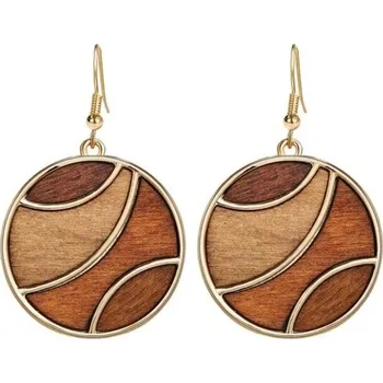 Náušnice Přívěskynakrk.cz Náušnice visací dřevěné GEOMETRIE A03