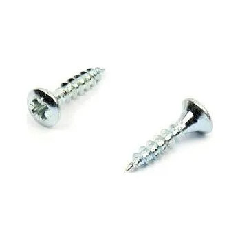 Dílna Vrut do dřeva zápustná čočková hlava 3x14 mm, zinek bílý (Vrut do dřeva - zápustná čočkovitá hlava, křížová drážka)