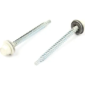 Šroub Střešní šroub s EPDM 4,8x60 RAL 9010 bílá (Střešní - farmářský šroub s podložkou)