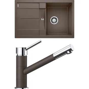 Granitový dřez Set Blanco 09-C 25 (dřez Metra 45 S Kávová + baterie Kano Kávová)