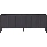 WOOOD Černý borovicový TV stolek Gravia 150 x 44 cm